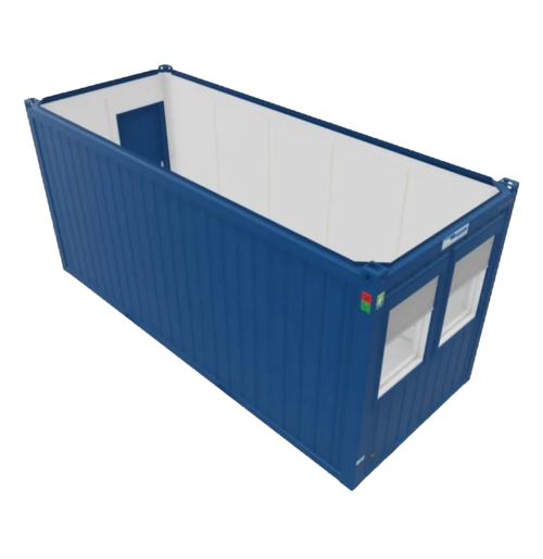 Mobile Raumsystem – Bürocontainer 6x2,5m, Einraum