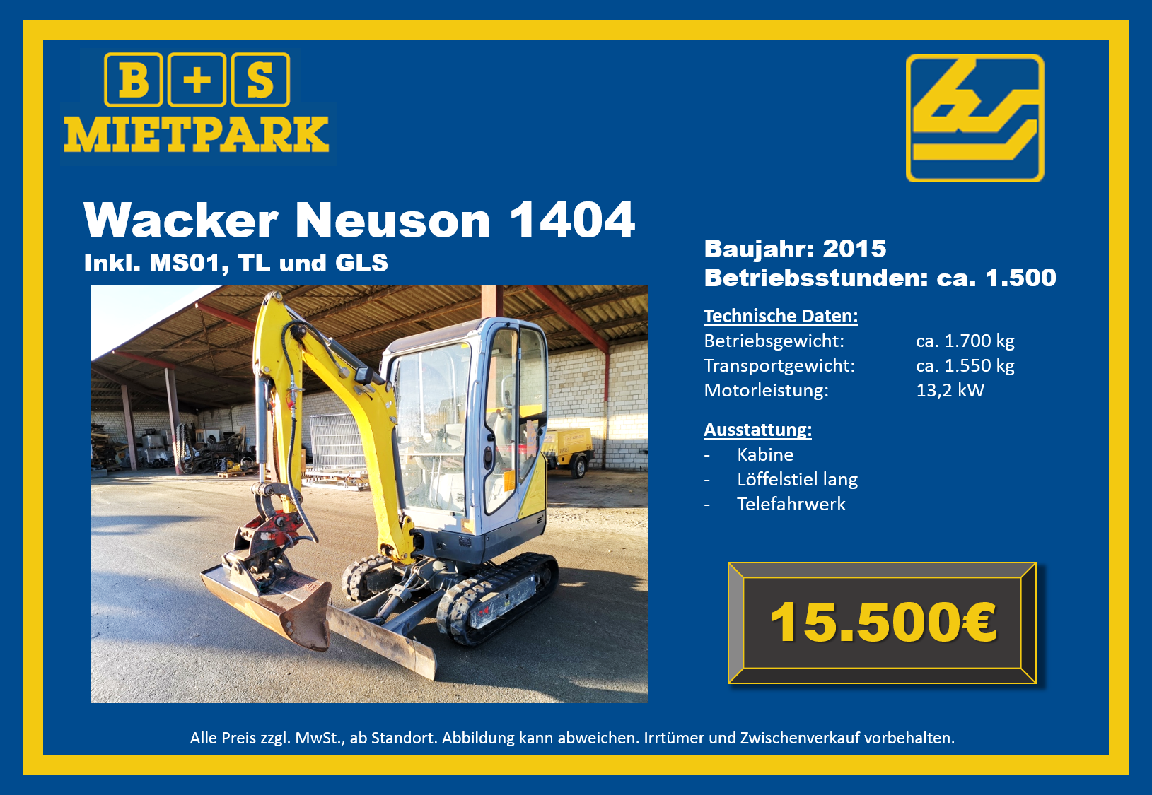 Gebrauchtmaschinen kaufen - B S Mietpark - Baumaschinen-Vermietung und ...